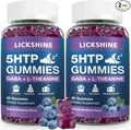 2 Pack 300MG 5-HTP GABA Sleep Supplement Gummies with 200mg L-Theanine Supplement for Brain, Mood Stabilizer and Sleep Support, Melatonin-Free, Omega 3-6-9 for Natural Zzzs, Blueberry Flavor