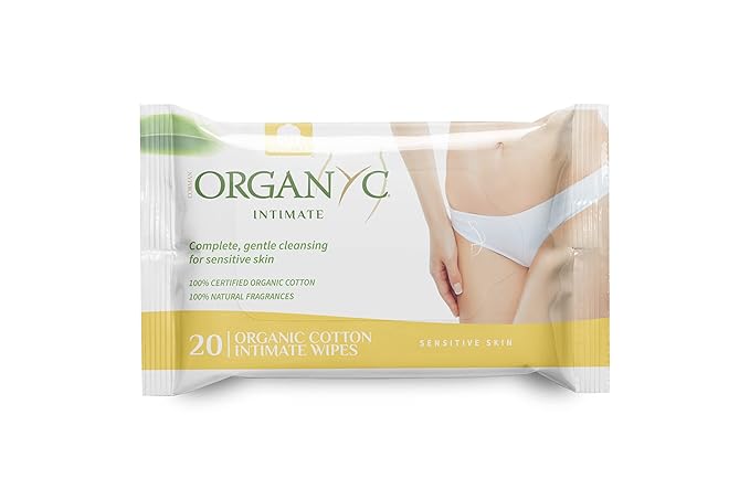 Organyc - 100% Organic Cotton Intimate Wet Wipes, No Parabens, Alcohol, or Chlorine -, White, 20 Count (Pack of 3) (ORGWW1A)