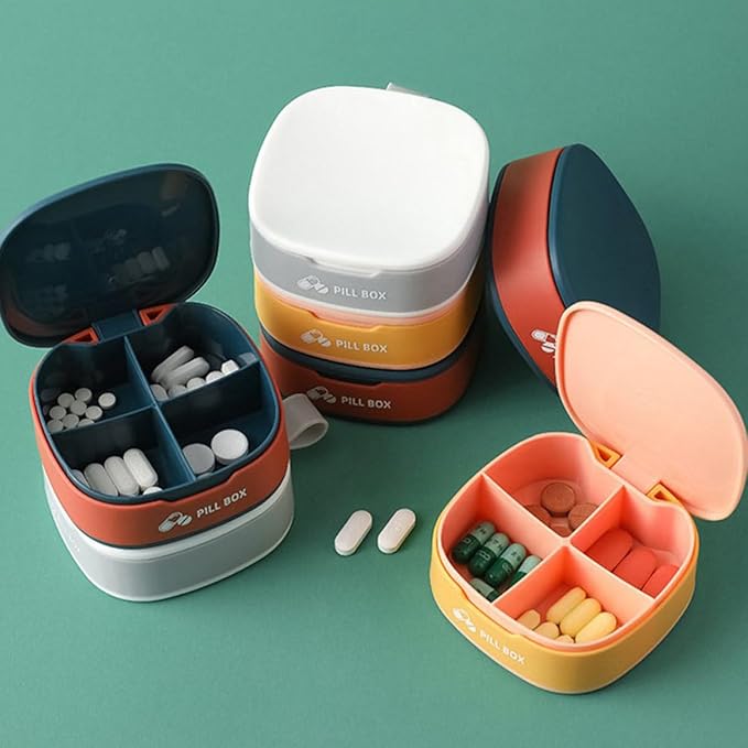 Portable Pill Organizer 3pcs Silicone Sealed Vitamin Container Mini Travel Medicine Case for Outdoor Use, Compact Medicine Storage Box for Daily Pills and Supplements