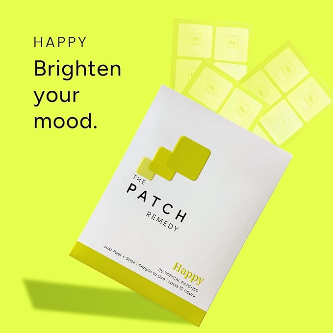 The Patch Remedy Happy Patch | 5-HTP, L-Theanine, Rhodiola, Inositol, B6, Vitamin D3 | 30 Patches