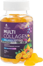 Collagen Peptides Gummies with 2500mcg Biotin Per Serving - Hair Growth, Skin & Nails Supplement - Hydrolyzed Collagen Multi Type I & III, Vitamin C for Immune Support, Orange Flavor, 60 Gummies