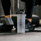 BlenderBottle Classic V2 Shaker Bottle Perfect for Protein Shakes and Pre Workout, 20-Ounce, Clear/Black