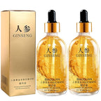 Ginseng Anti Wrinkle Serum, Ginseng Polypeptide Anti-Ageing Essence, Ginseng Extract Liquid, Korean Ginseng Anti Aging Essential Oil Tighten Moisturizing Smooth Skin Reduce Fine Lines (2 Bottles)