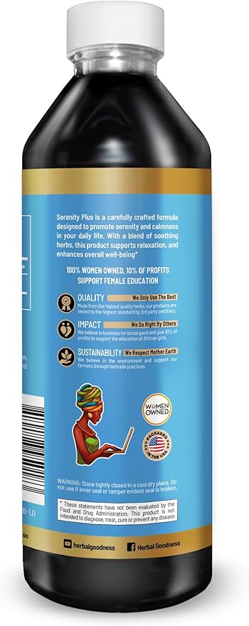 Herbal Goodness Serenity Liquid Extract – Chamomile, Lemon Balm, Valerian Root & Guava Leaf | Natural Calm Sleep Aid for Adults | Relaxing Botanical Blend for Calm, Rest & Wind-Down Support | 12 fl oz