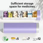 Betife Travel Pill Organizer Weekly 7 Day, Compact Daily Pill Box, Portable Medicine Case, Cute Pill Holder for Vitamins Supplements, Drawer-Shaped Pills Organizer (Purple)