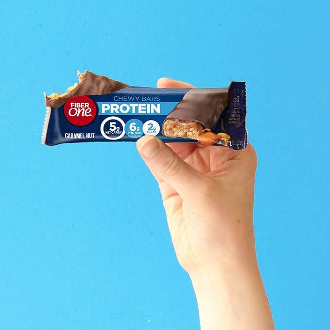 Fiber One Chewy Protein Bars, Caramel Nut, Value Pack, 10 ct (Pack of 6)
