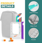 Timueetech A7 Waterproof Pill Organizer with 7 PCS L Size Zippered Pill Pouches for A7 Binder, Large BPA-Free Weekly Medicine Organizer, Color-Coded Reusable Travel Pill Storage System