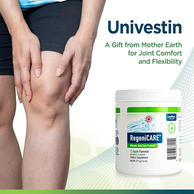 Univera RegeniCARE Green Apple, Glucosamine, Chondroitin, MSM, Univestin, Joint Health, Joint Support, Mobility + Flexibility, Green Apple Flavor, Powder, 30-Day Supply
