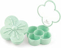 NobleCase Bloom Charm Travel Pill Organizer, 5 Compartments with Mirror, Easy-Open Lock, Cute Compact Pill Box for Purse, BPA-Free Vitamin Case and Small Jewelry Storage, Sage Green