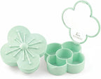 NobleCase Bloom Charm Travel Pill Organizer, 5 Compartments with Mirror, Easy-Open Lock, Cute Compact Pill Box for Purse, BPA-Free Vitamin Case and Small Jewelry Storage, Sage Green