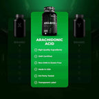 Enhanced Labs Arachidonic Acid (ARA) Muscle Building Supplement,1400 mg, 30 Servings, 120 Veg Capsules, Omega 6 for Strength & Lean Mass, Rice Bran Oil, Third Party Tested