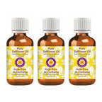 Deve Herbes Pure Safflower Oil (Carthamus tinctorius) Cold Pressed (Pack of Three)100ml X 3 (10 oz)