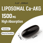 Liposomal Calcium AKG Supplement 1500 MG (Alpha-Ketoglutaric Acid), More Effective Than AAKG, Ca AKG for Longevity, Age Defense, Cellular Energy, Metabolic Function, 120 Softgels