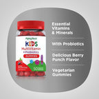 Piping Rock Kid's Multivitamin and Probiotic | 50 Gummies | Berry Punch Flavor | Vegetarian, Non-GMO, Gluten Free Children's Supplement