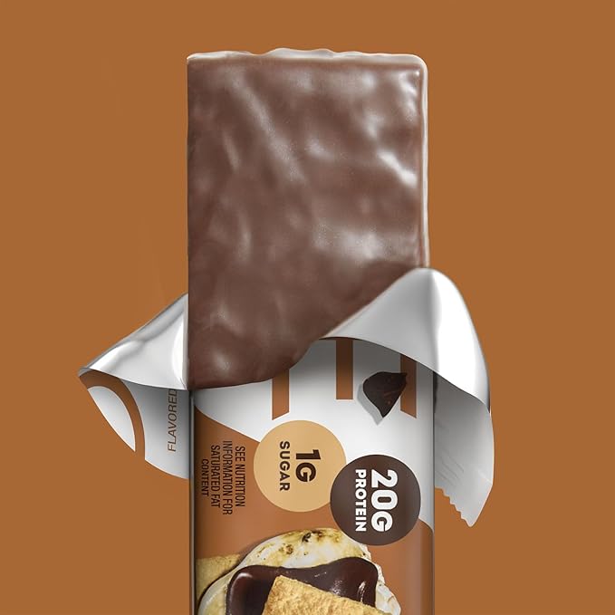 ONE Protein Bars, Smores, Gluten Free with 20g Protein and 1g Sugar, Pantry Staples, 2.12 oz (12 Count), Packaging May Vary