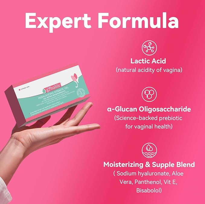 Gynable Vaginal Probiotic Gel | Rebalancing Intimate Gel | Promote pH Balance |Yeast Infection & BV Treatment | Vaginal Odor and Hygiene Support | Vaginal Moisturizer| 9 Pre-Filled Applicators