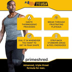 PrimeShred: Fat Burner for Men, Natural Appetite Suppressant, Thermogenic Workout Metabolism Booster & Energy Supplement, Weight Management w/Green Tea, Caffeine L-Carnitine, Vegan & Soy-Free, 90 Caps