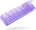 Barhon Pill Organizer Large, Weekly Medicine Pill Organizers, 7 Day Pills Box Case Travel for Big Vitamin Supplements Fish Oil, Light Purple