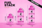 FuelStack Portable Protein Powder Container – Stackable Supplement Storage with Pill Organizer for Gym & Travel (Pink)