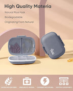Holii Travel Pill Organizer, 8 Compartments Portable Pill Case, Daily Pill Box to Hold Vitamins, Small Pill Container for Pocket Purse Medicine Organizer（Gray）