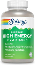 SOLARAY Once Daily High Energy Multivitamin for Women and Men – with Vitamin C, Vitamin D and Whole Food & Herb Base - Cellular Energy Metabolism & Immune Function Support – 120 Servings, 120 VegCap
