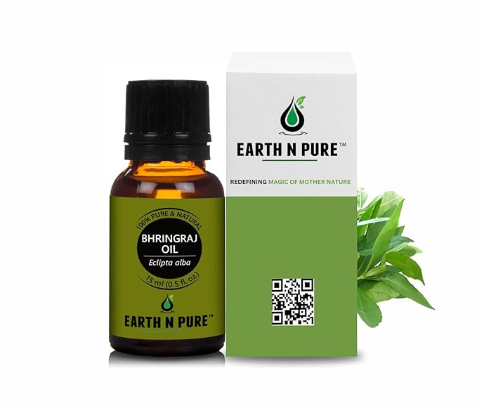 EARTH N PURE Bhringraj Oil Cold Pressed, Natural & Therapeutic Grade for Hair Growth 15 ml