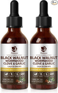 Lukaree Wormwood Black Walnut Clove Cleanse for Humans Tincture – Rapid Gut Detox & Digestive Health with Garlic Pumpkin Seeds Soursop Oregano, 10:1 Ultra-Concentrated Liposomal Tech 98% Absorption