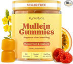 Kynis & co. Mullein Gummies for Overall Wellness – Mullein Leaf Extract, Quercetin, Bromelain, Ashwagandha, Vitamin C & D – Passion Fruit & Raspberry Flavor – 60 Gummies