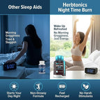 Herbtonics Night Time Burn & Sleep Complex Supports Overnight Metabolism, Stress Relief & Deep Sleep. Includes Melatonin, Valerian and Green Tea – Vegan Bedtime Weight Management (60 Capsules)