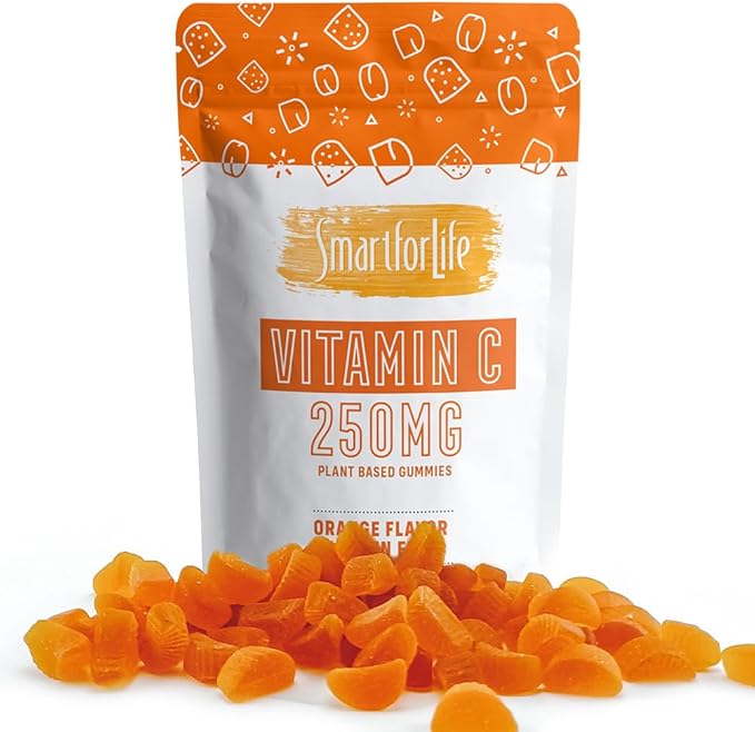 Smart for Life Vitamin C Gummies - Plant-Based Vegan Vitamin C Gummies Natural Orange Flavor - Immune Support Gummies for Adults and Kids - Non-GMO - Dietary Supplement - 60 Count