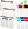 26 Pcs Protein Powder Travel Container Set, Reusable Single-Dose Bags, Portable Supplement Storage Containers, Includes Funnel & Spoon, 2.4 x 6.1 in & 10 x 7.3 x 2 in