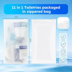 Travel Hygiene Kit Personal Toiletries Bulk, Disposable Homeless Care Package Supplies, Men Toiletry Set Cleaning Essentials Individually Wrapped for Camping, Travel, Relief, Charity (11-in-1, 20)