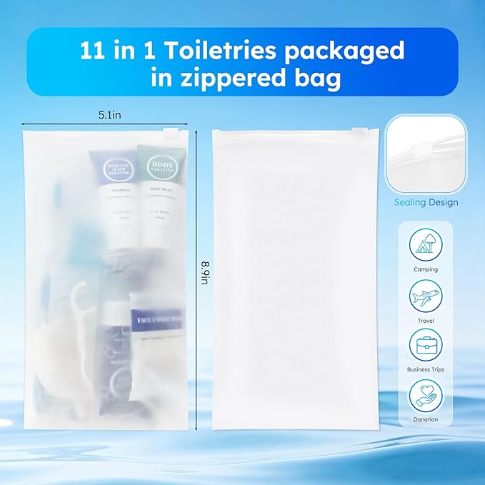 Travel Hygiene Kit Personal Toiletries Bulk, Disposable Homeless Care Package Supplies, Men Toiletry Set Cleaning Essentials Individually Wrapped for Camping, Travel, Relief, Charity (11-in-1, 5)