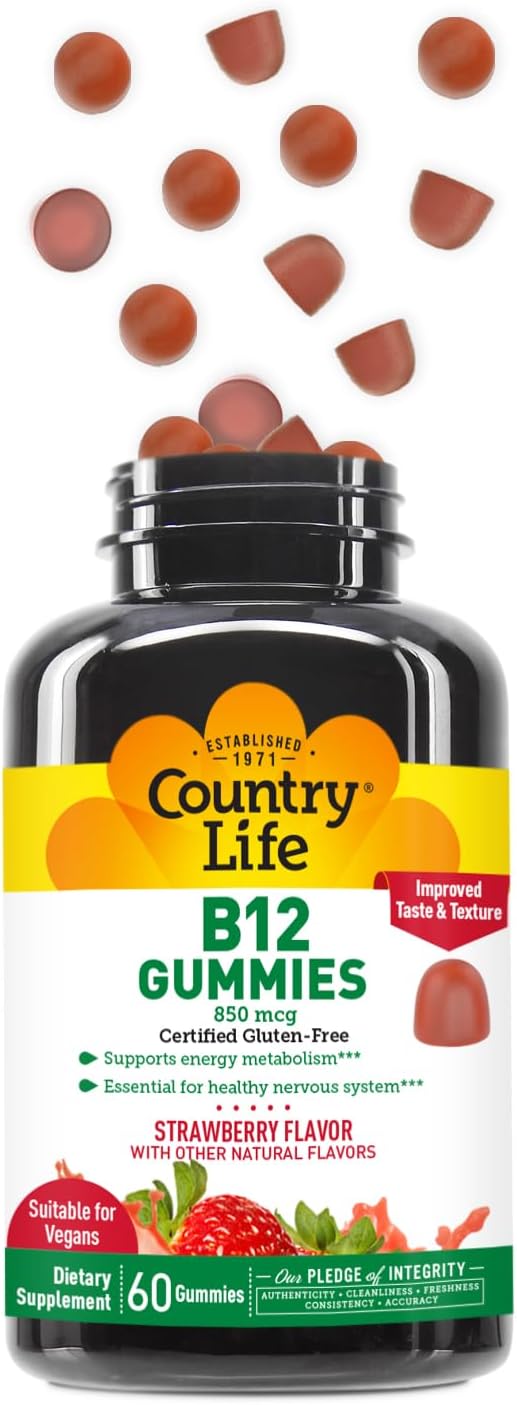 COUNTRY LIFE Gummies 850 Mcg 60 Chw B12, 60 CT