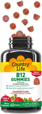 COUNTRY LIFE Gummies 850 Mcg 60 Chw B12, 60 CT