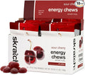 Skratch Labs Energy Chews with 50mg Caffeine | Caffeinated Gummies for Running, Cycling & Endurance Quick Carbs, Easy to Digest | Sour Cherry 10 Pack | Gluten Free, Vegan