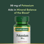 Nature's Bounty Potassium 99mg, Supports Fluid Balance and Muscle Activity, Involved in Normal Heart Function, Potassium Gluconate Dietary Supplement, Gluten Free, 1 Per Day, 100 Vegetarian Caplets