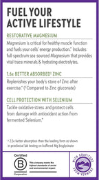 New Chapter Magnesium-Selenium-Zinc Supplement, 325 mg Magnesium in One-Daily Tablet for Active Bodies, Bounce Back After Exercise with Muscle Support Minerals + Hydrating Electrolytes, 30 Count
