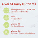SmartyPants Kids Multivitamin Gummies and Fiber Supplement: Vitamin D3, C, Vitamin B12, B6, A, Zinc, Biotin, Inositol, Fiber Gummies, Three Fruit Flavors, 90 Count (22 Day Supply)