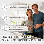 2 Pack Activated Charcoal Gummies 1200mg, with Organic Coconut Shell Charcoal & 2 Billion Probiotics, Natural Gas & Bloating Relief, Digestive Support, Non-GMO, Vegan, Gluten Free,Blueberry Flav,120Ct