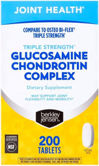 berkley jensen Triple Strength Glucosamine Chondroitin MSM Boswellia Complex 2703 mg, Joint Support Supplement for Women & Men, NSF Certified, 200 Tablets (Pack of 1)