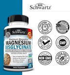 Magnesium Bisglycinate Chelated Supplement - High Absorption Magnesium Glycinate Supplement for Women and Men - Sleep, Muscle, Bone & Joint Support - Non-GMO, Non-Laxative Chelate - 180 Capsules