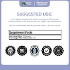 Health Dose Melatonin 6 mg Extra Strength Gummy, Pre-Bedtime Supplement for Restful Sleep, Adults, 90 Gummies, Three Month Supply, Mixed Berries Flavor.