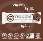 No Cow Vegan Protein Bars, Upgraded Original Variety Pack | 20g Plant Based Protein, Gluten Free, Dairy Free, Soy Free, Keto Friendly, Low Sugar, High Fiber Snack Bars | Pack of 12