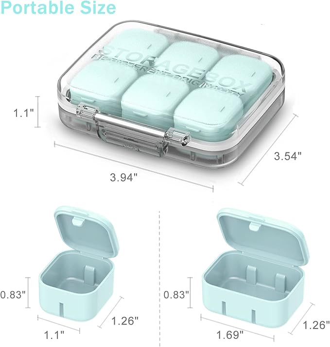 Pill Organizer SOFISO 4/6 Grid Free Assembly Travel Medicine Organizer 10 Day Pill Organizer Portable Pill Box Waterproof Pill Case Daily Medication Carry Case for Vitamins, Fish Oils, Supplements