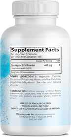 Infusions Pure Extra Strength CoQ10 400mg 200 Capsules High Absorption Gluten Free Non-GMO