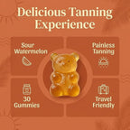 tebazoew Savanna Skin Tanning Gummies, with Astaxanthin, Beta-Carotene, Lycopene & Vitamins, Radiant Healthy Skin Natural Looking Glow, Bronzing, Non-GMO & Vegan