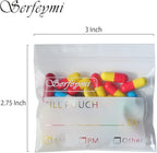 Serfeymi Pill Bags for Travel Pill Pouch Organizer Pack of 540 BPA Free 3 x 2.75 inch Reusable Pill Pouches for Medicine with Write on Label & Zipper Seal Waterproof AM PM Pill Baggies for Supplements