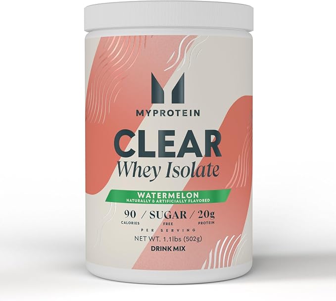Myprotein Clear Whey Isolate Protein Powder, 20 Servings (1.1lbs) Watermelon, 20g Protein per Serving, Naturally Flavored Drink Mix, Daily Protein Intake for Superior Performance