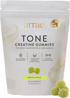 Arrae Tone Gummies – Creatine Monohydrate 5g for Women – Support Lean Muscle, Strength & Recovery – Hormone-Friendly Muscle Toning Supplement – Sour Green Apple Flavor – 60 Count (Sour Green Apple)